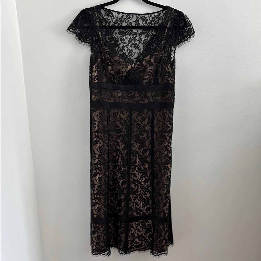 LOFT Black Lace Midi Dress